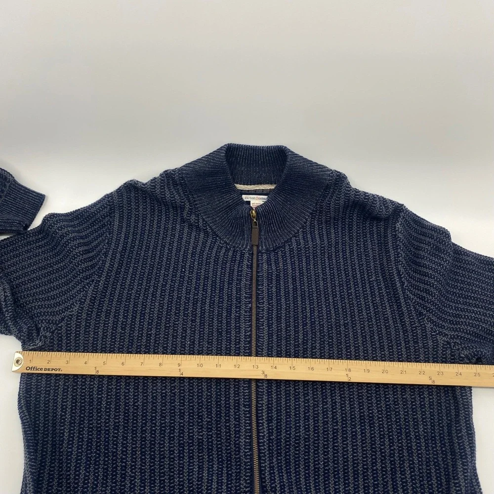 Carbon 2 Cobalt Cotton Cable Knit Sweater Mens XL Blue Wharf Fisherman‎ Nautical
